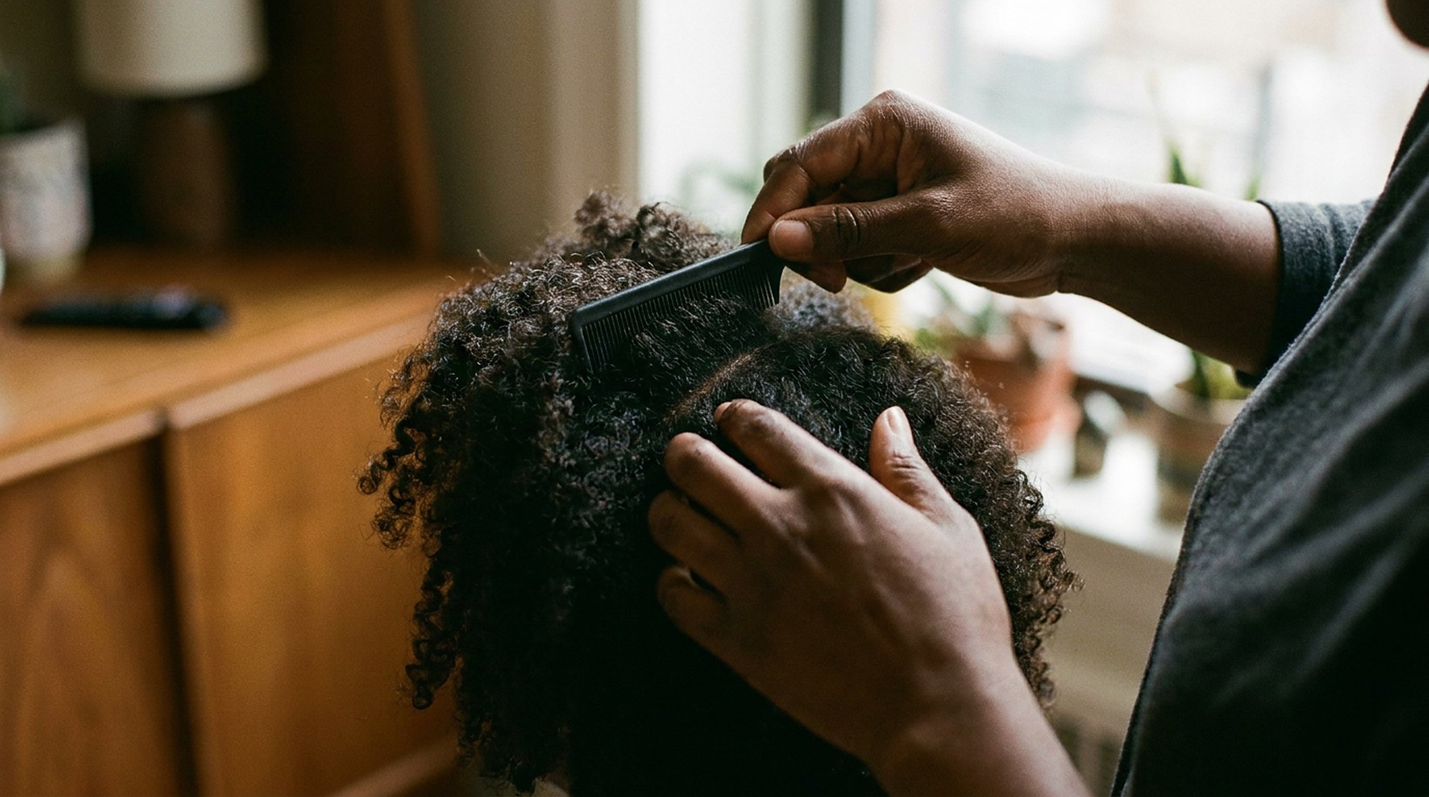 Een stylist en een therapeut, de handen vol, kalm — geen telefoon in zicht
